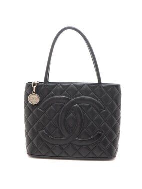 Chanel Reissue Tote Bag Black Silver Caviar Leather